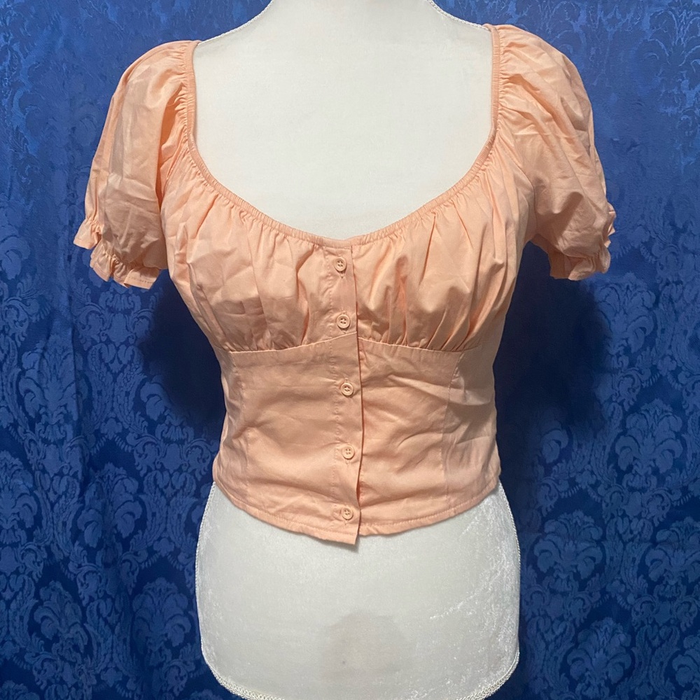 Peach milkmaid blouse